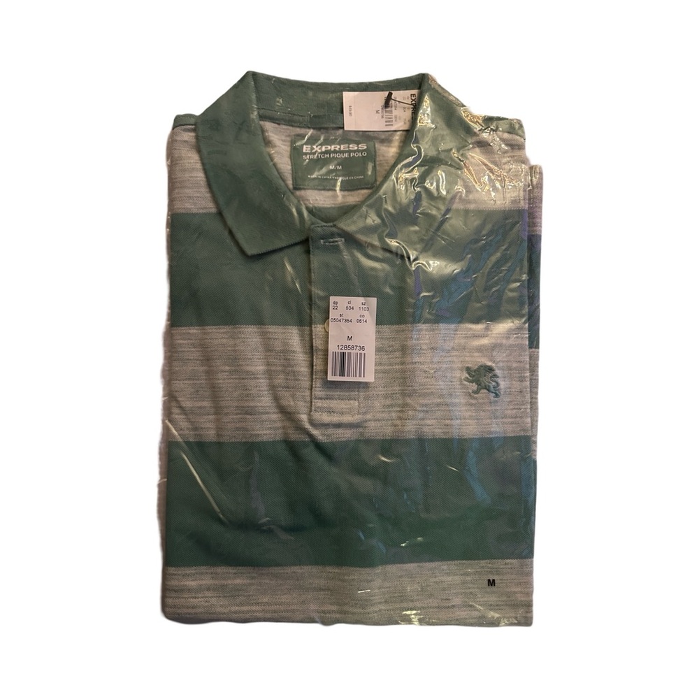 EXPRESS STRETCH PIQUE POLO MEDIUM NEW